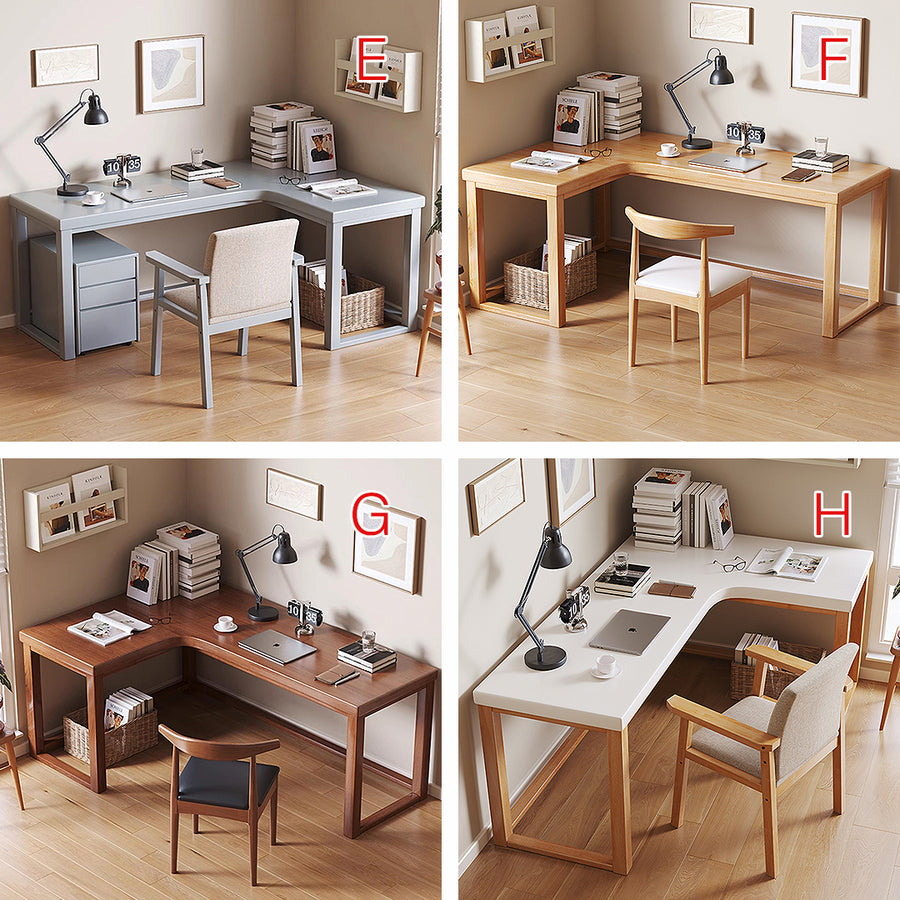 Amari L Shape Office Desk With Chest of Drawers, More Colors - l shape office home office desk UK