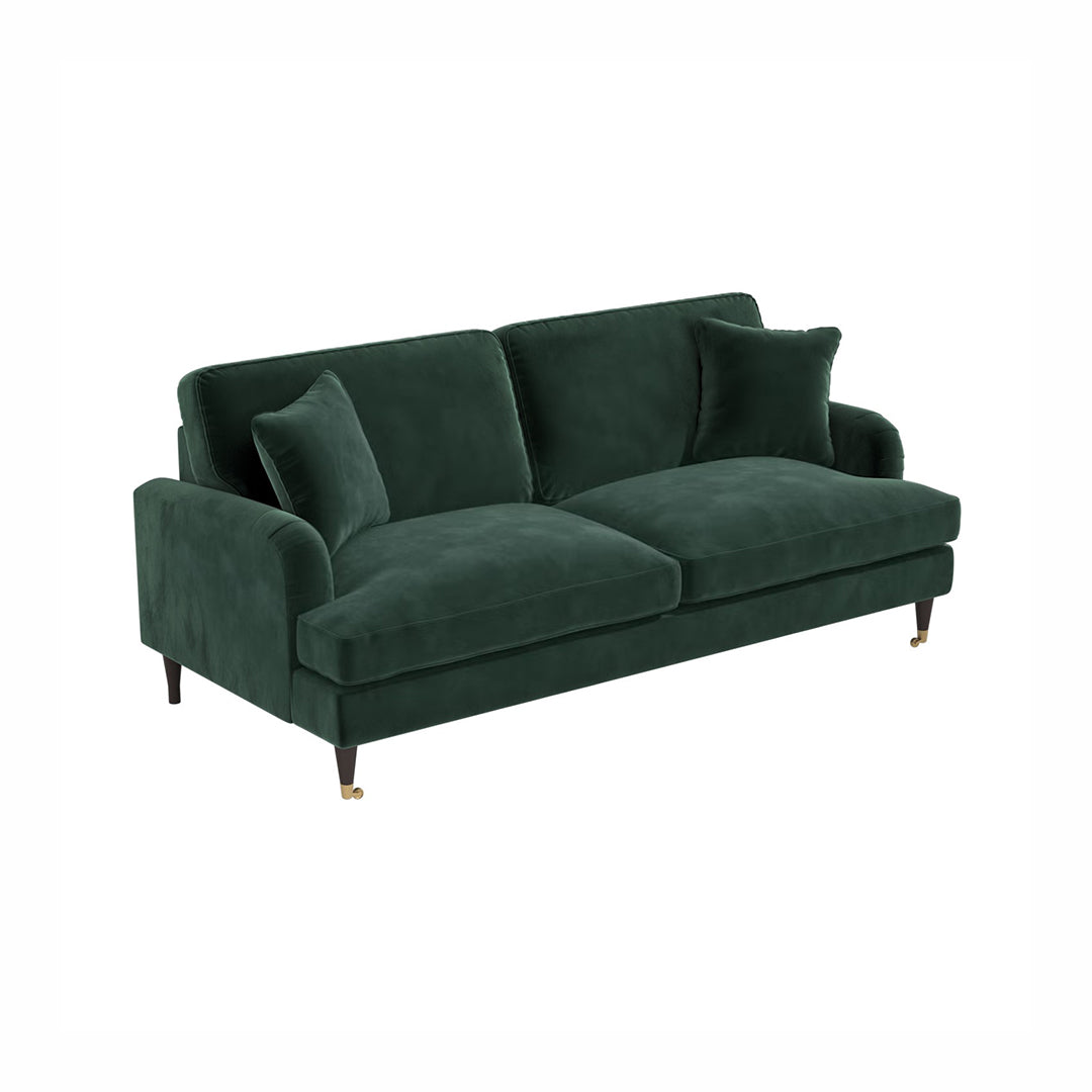 Shafique Two Seater Sofa, Loveseat, Velvet or Linen