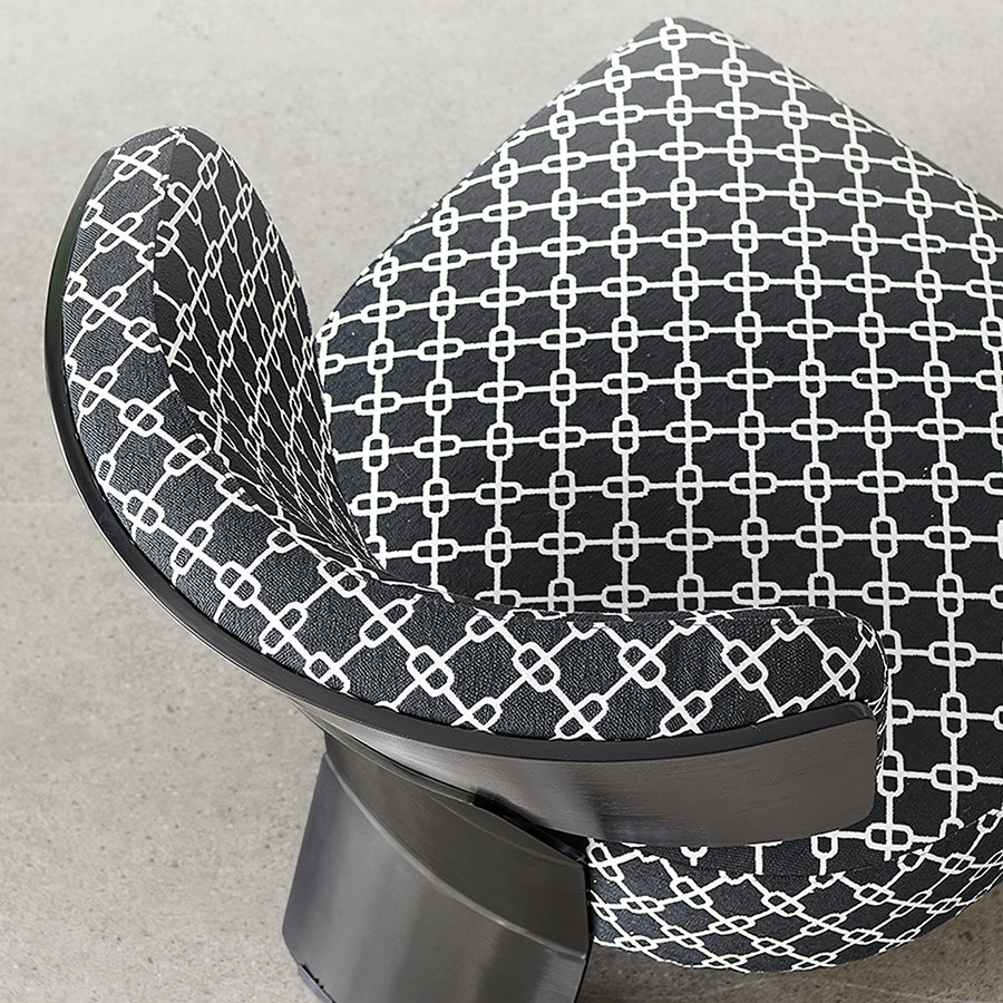 Nascimento Patterned Accent Chair, Black Armchair