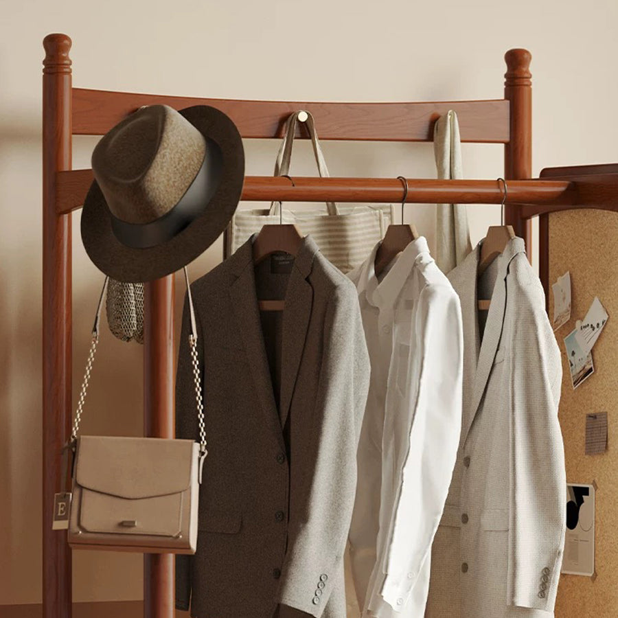 Grace Wardrobe, Cloth Rack, With Mirror