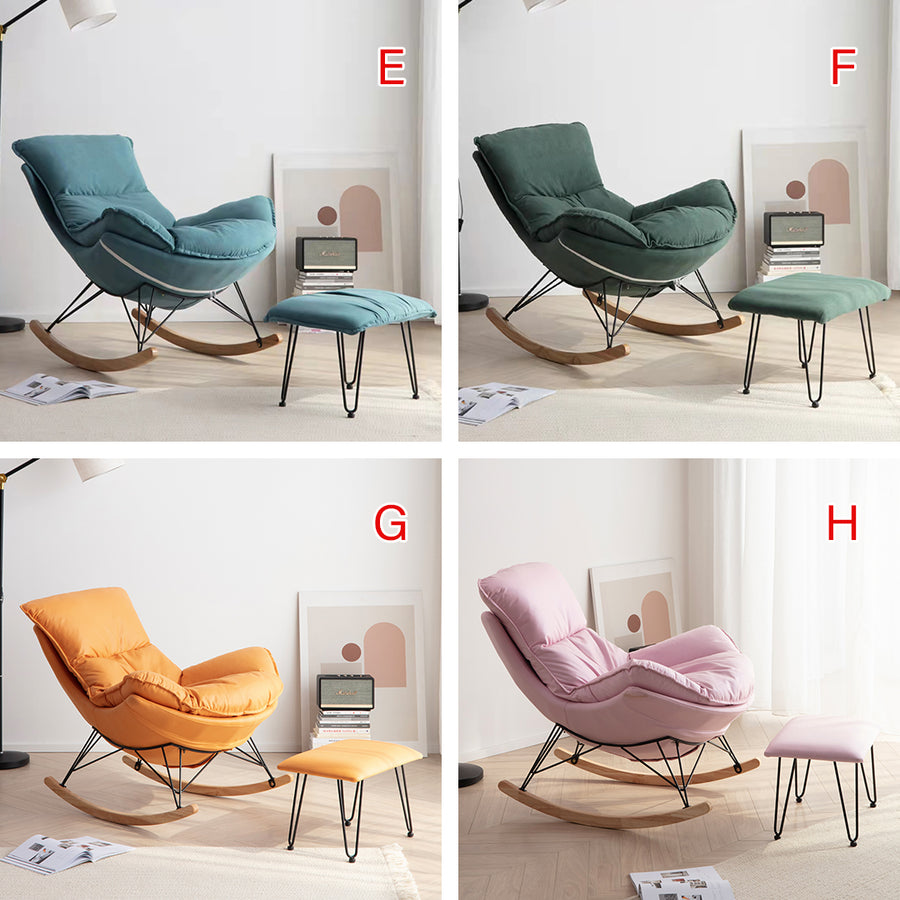 Benitez Rocking Chair With Footstool, More Colors - armchair for living room
