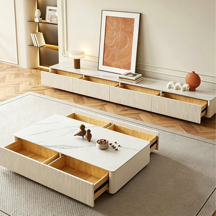 Abigail Rectangle Coffee Table, Sintered Stone detail view for rectangular coffee table UK
