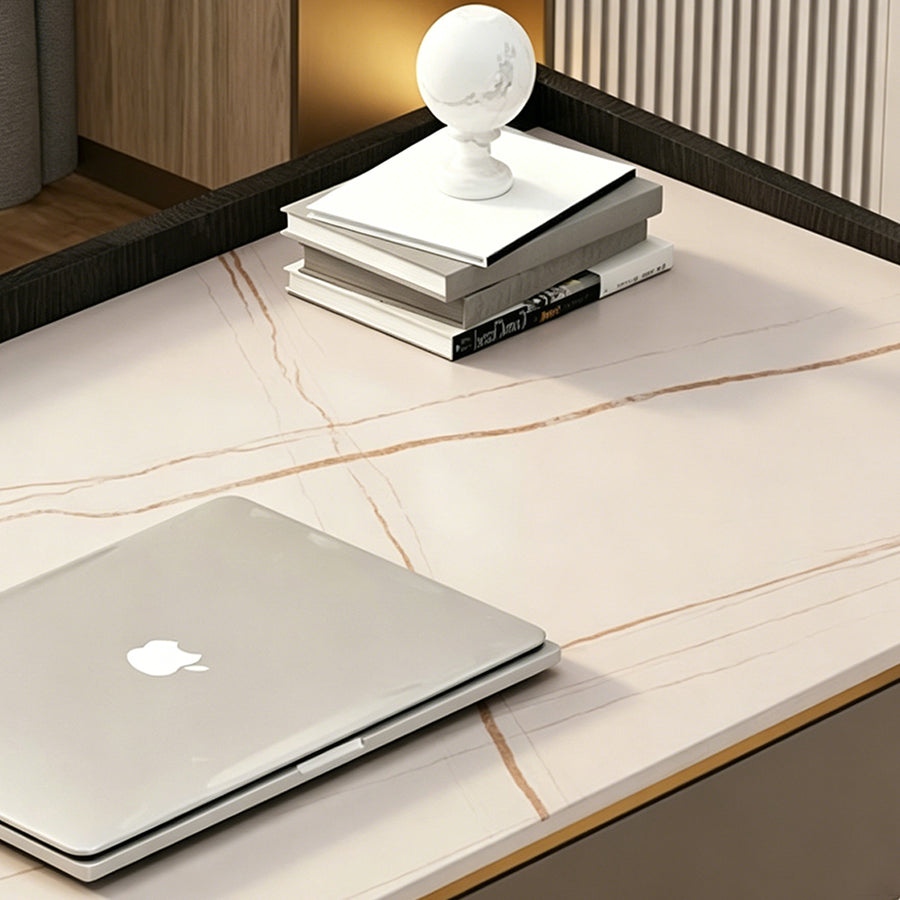 Abner Office Desk, Marble Effect