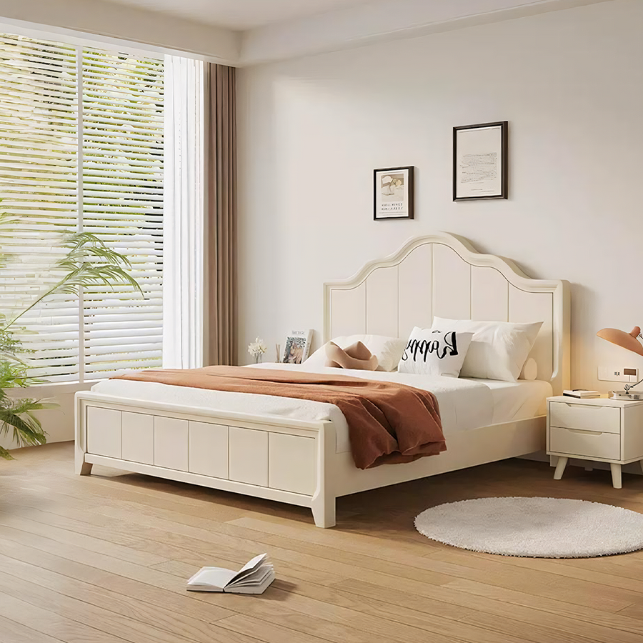 Agnes King Size / Super King Size Bed With Storage, Cream - cream storage bed UK