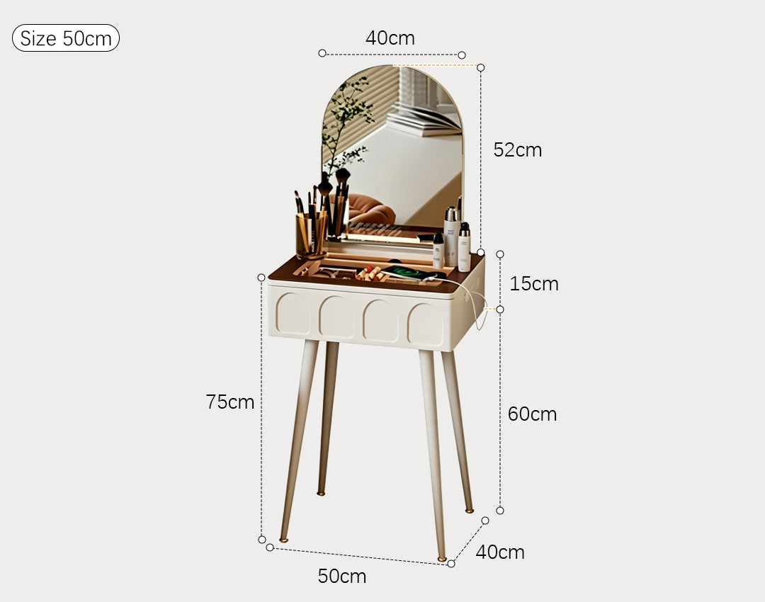 Compact Dressing Table Set Elegant Slimline Dressing Table for Compact Spaces in Cream oak ...