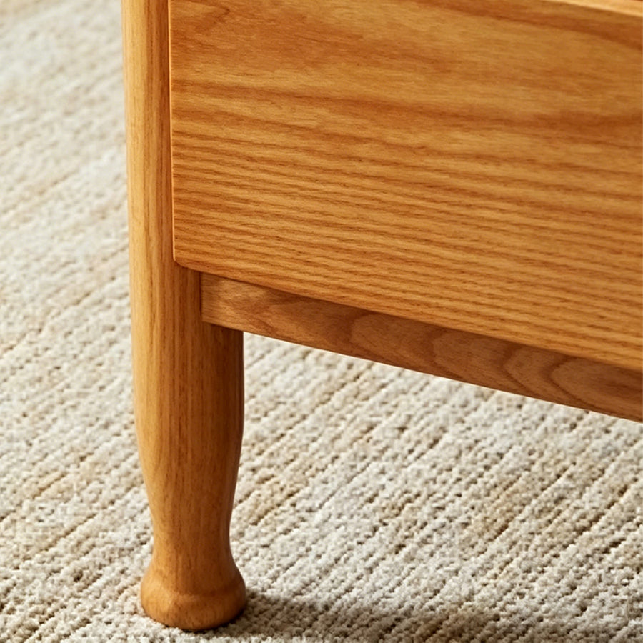 Alethea Rattan Coffee Table, Glass & Solid Wood