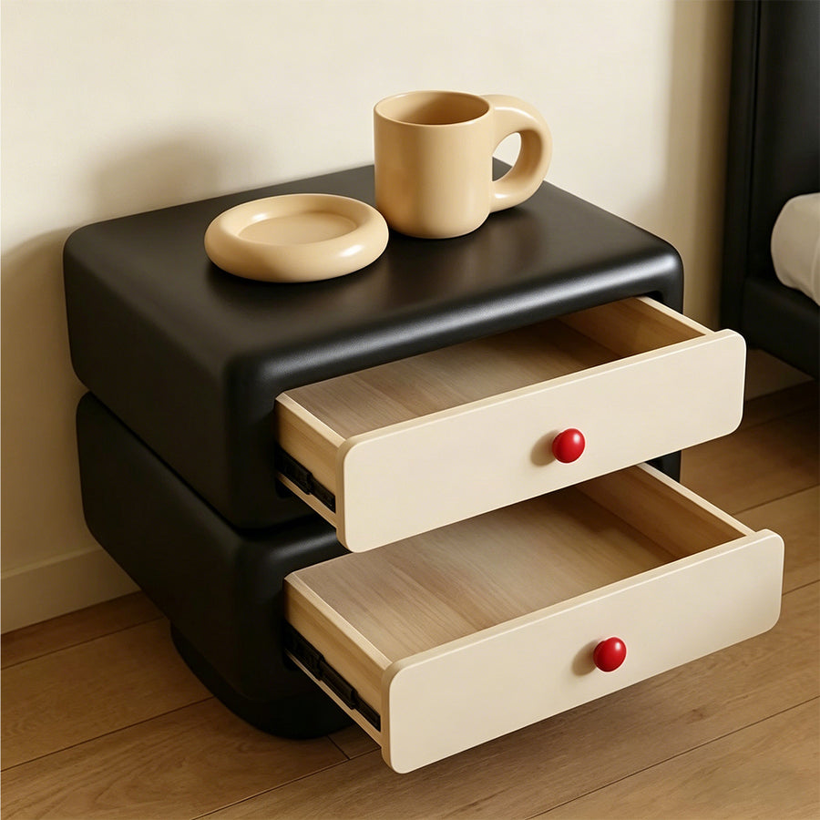 Alicia Wood Bedside Table, Cream styled for bedroom side table