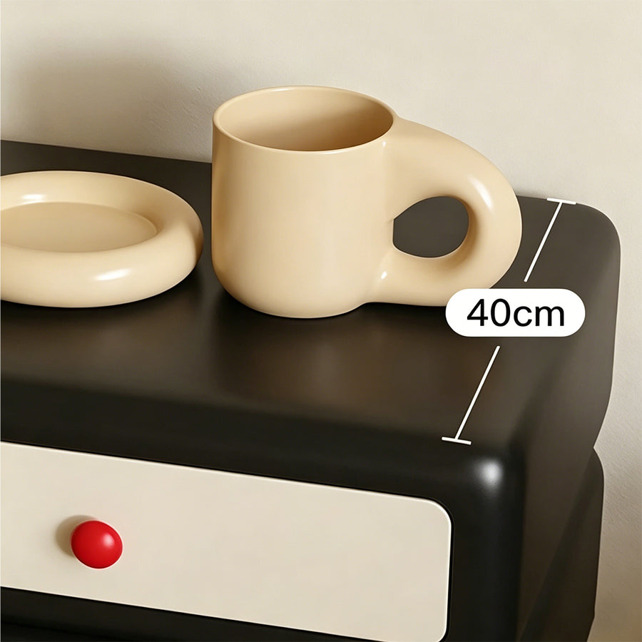 Alicia Wood Bedside Table, Cream in a modern UK home
