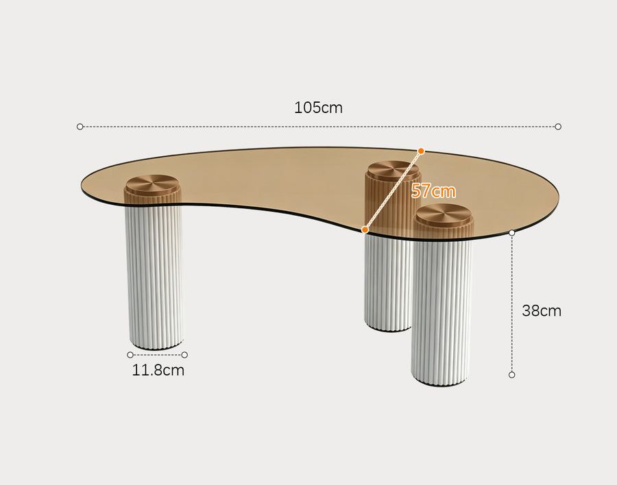 Amado Coffee Table, Glass