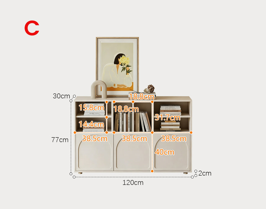 Amir Modular Bookshelf, Shelving Units detail view for tan bookcase