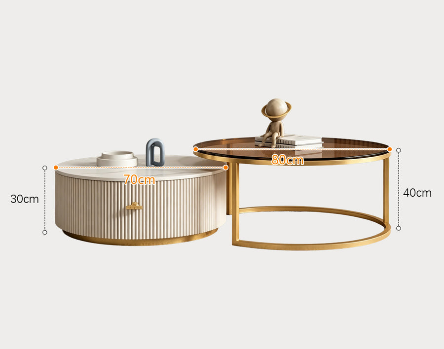 Anastasia Nesting Coffee Table, Glass