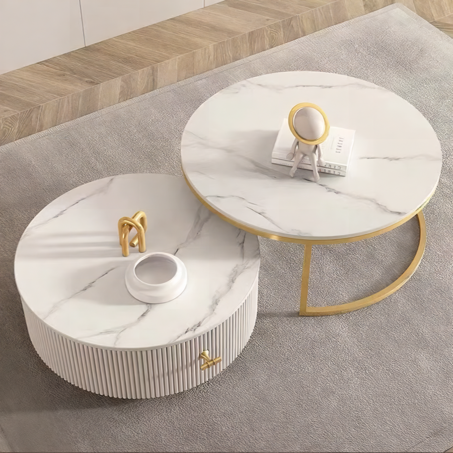 Anastasia Nesting Coffee Table, Sintered Stone - anastasia sintered stone nesting coffee table UK