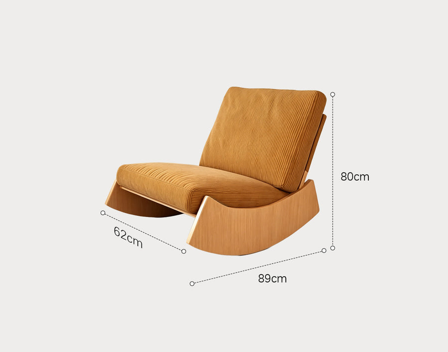 Anaya Rocking Chair, Corduroy & Wood styled for accent chair UK