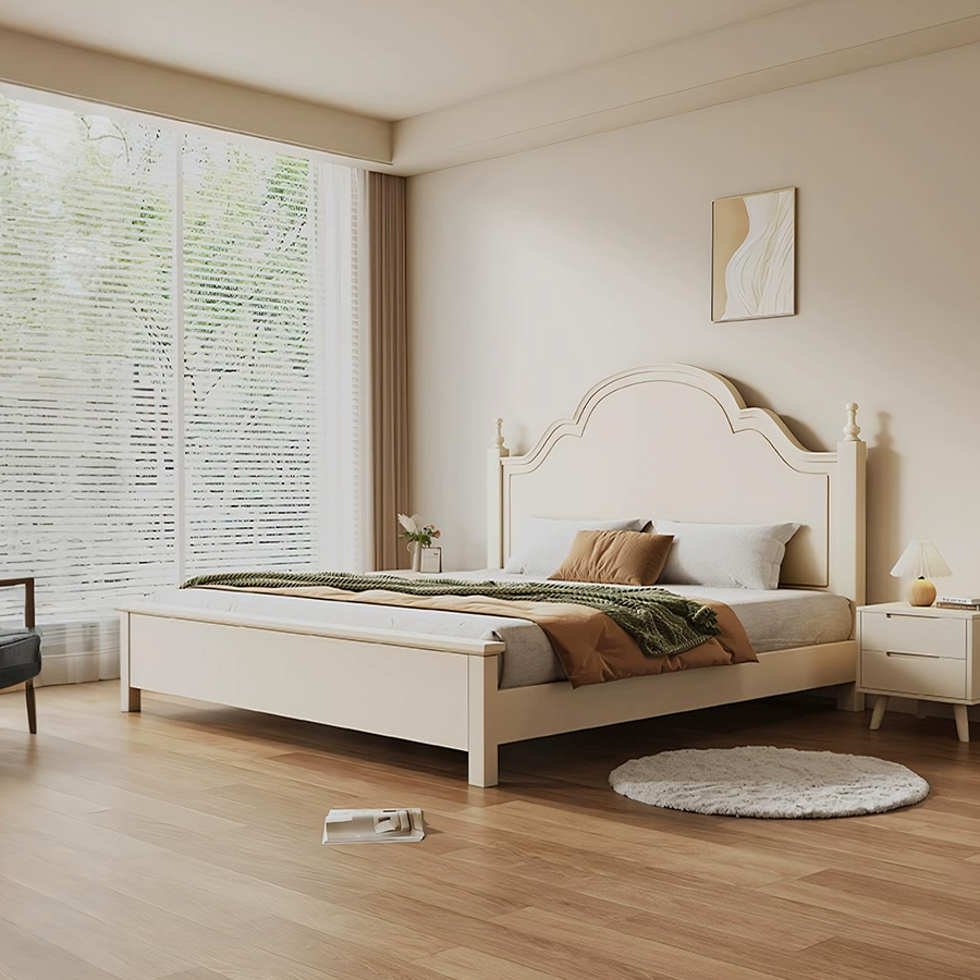 Andrea King Size / Super King Size Bed With Storage, Cream - andrea king size super cream storage bed UK