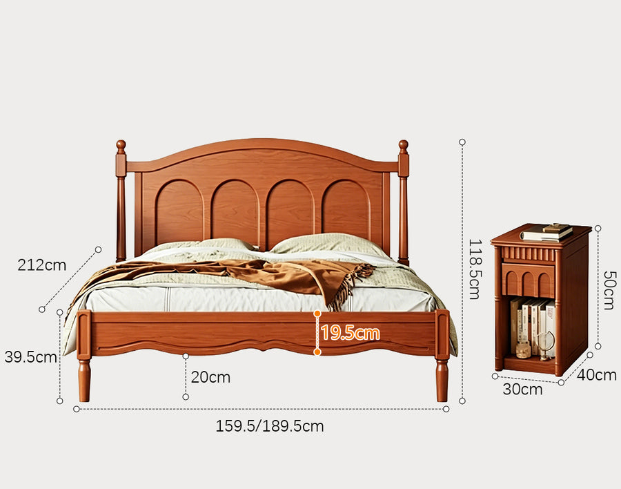 Ann Super King Size Bed, Wood
