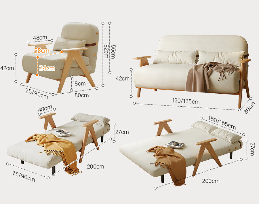 Antonia Single Sofa Bed, Armchair, Linen