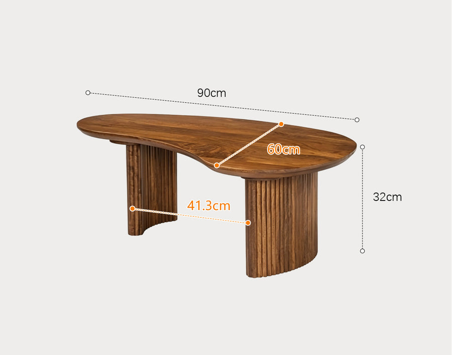 Aragon Curved Wood Coffee Table styled for for living room