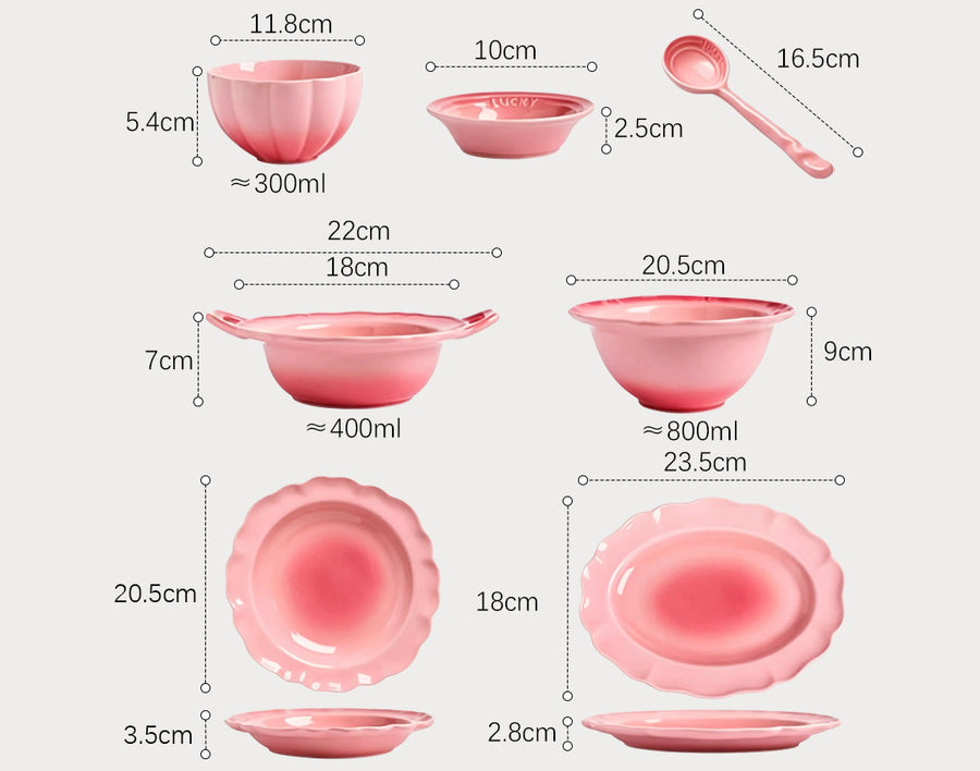 Aria Dinner Set, Pink