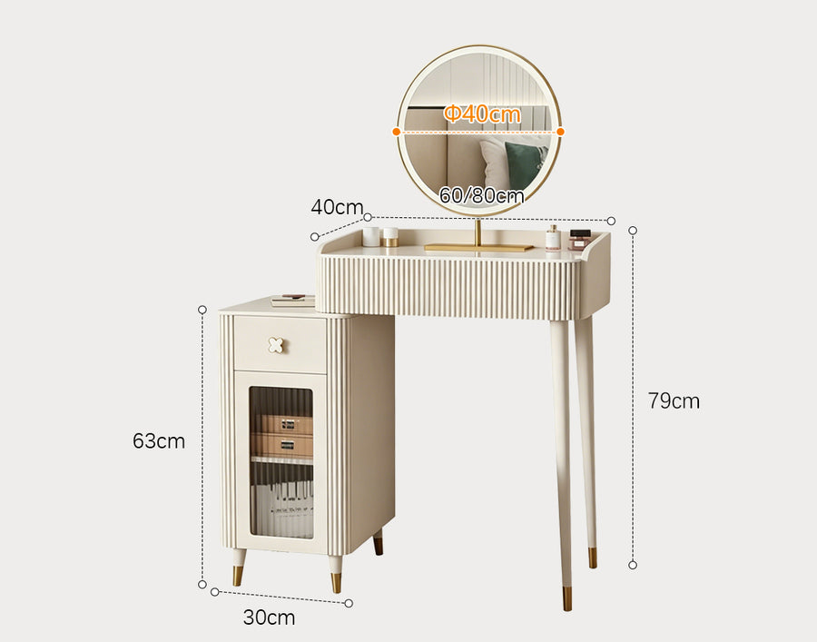 Asante Small Dressing Table With Side Cabinet & LED Mirror product image 9