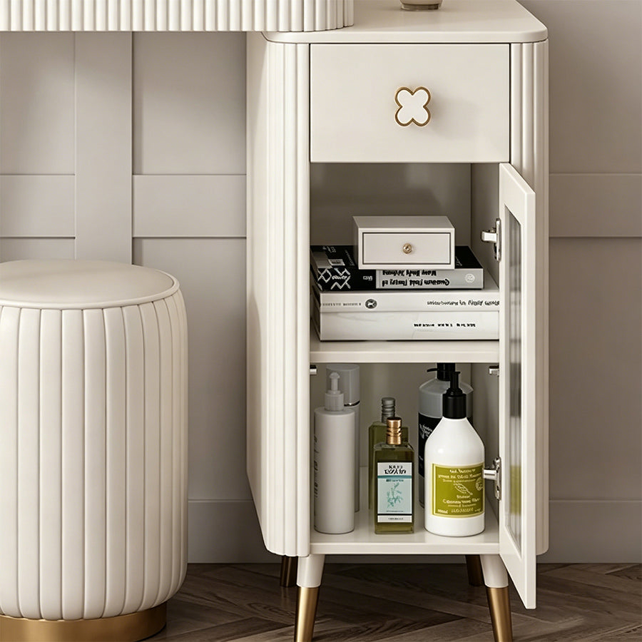 Asante Small Dressing Table With Side Cabinet & LED Mirror product image 7