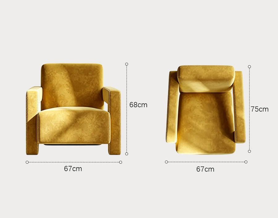 Aspasia Armchair, Yellow detail view for accent chair UK