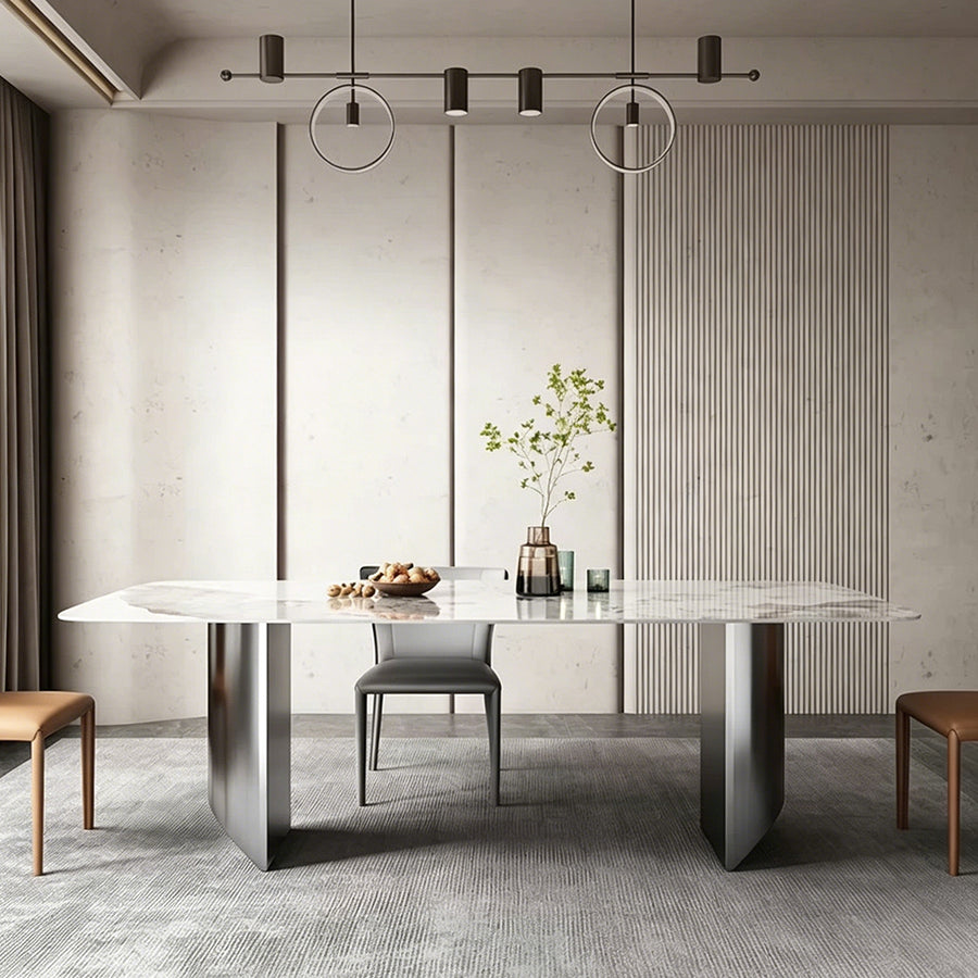 Astrid Dining Table lifestyle view with dining table marble white