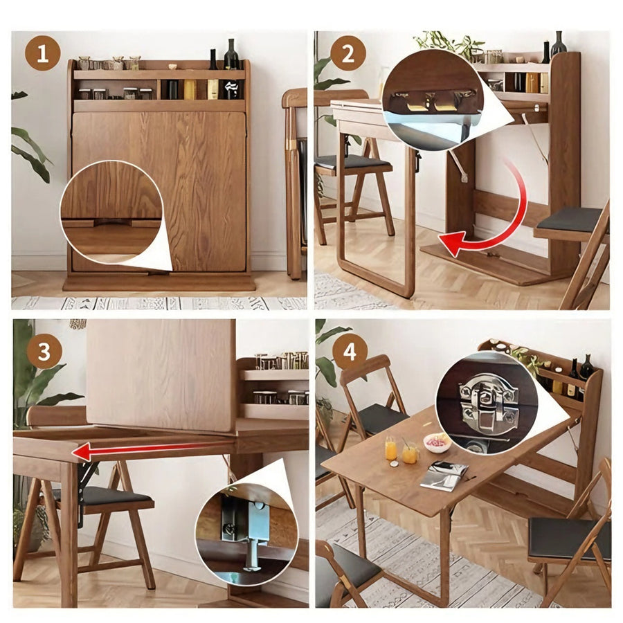 Atos Folding Dining Table detail showing table finish and proportions