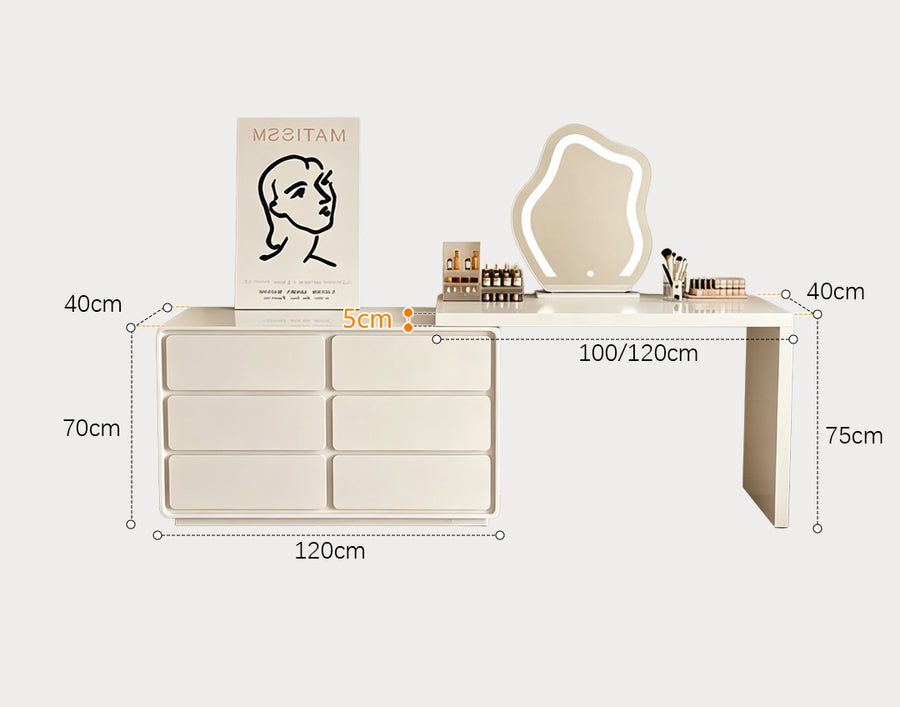 Aubrey Dressing Table Set With Side Drawer product image 10