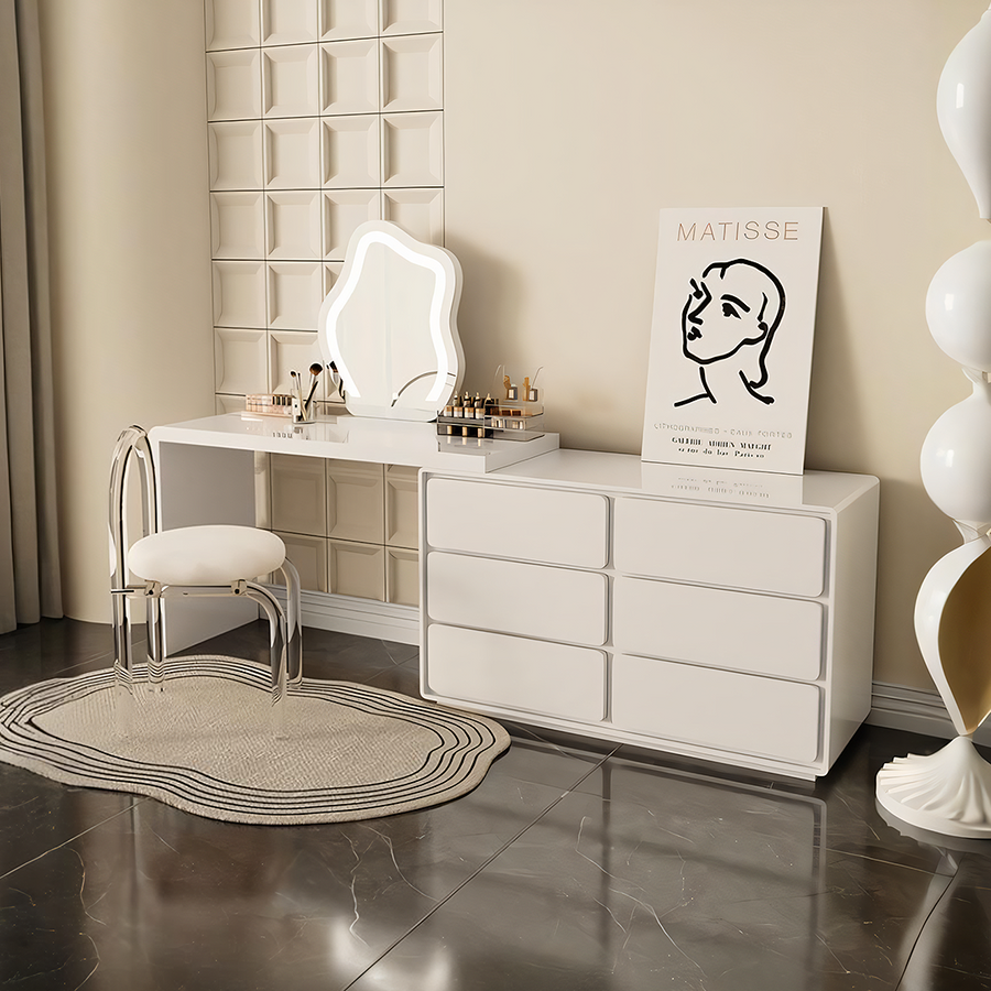 Aubrey Dressing Table Set With Side Drawer for modern UK living room