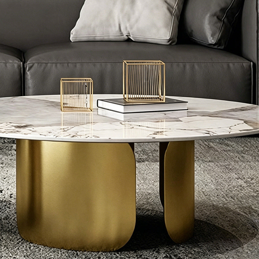 Aurora Gold Nesting Coffee Table Set, Sintered Stone - Rit Concept
