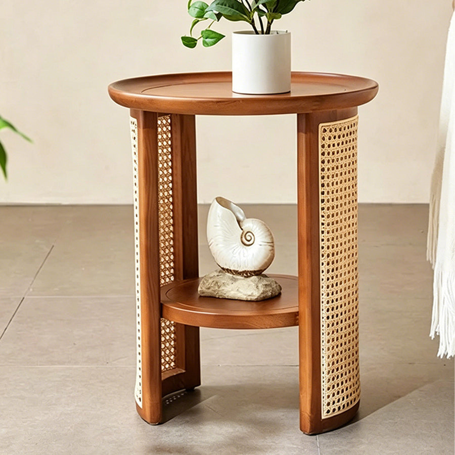 Austin Rattan Coffee Table Set, Wood