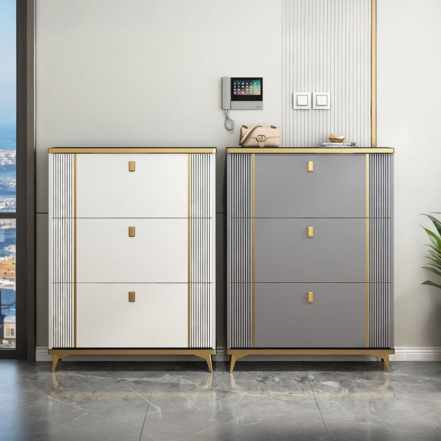 Ayling Shoe Storage, White and Grey - cabinet UK