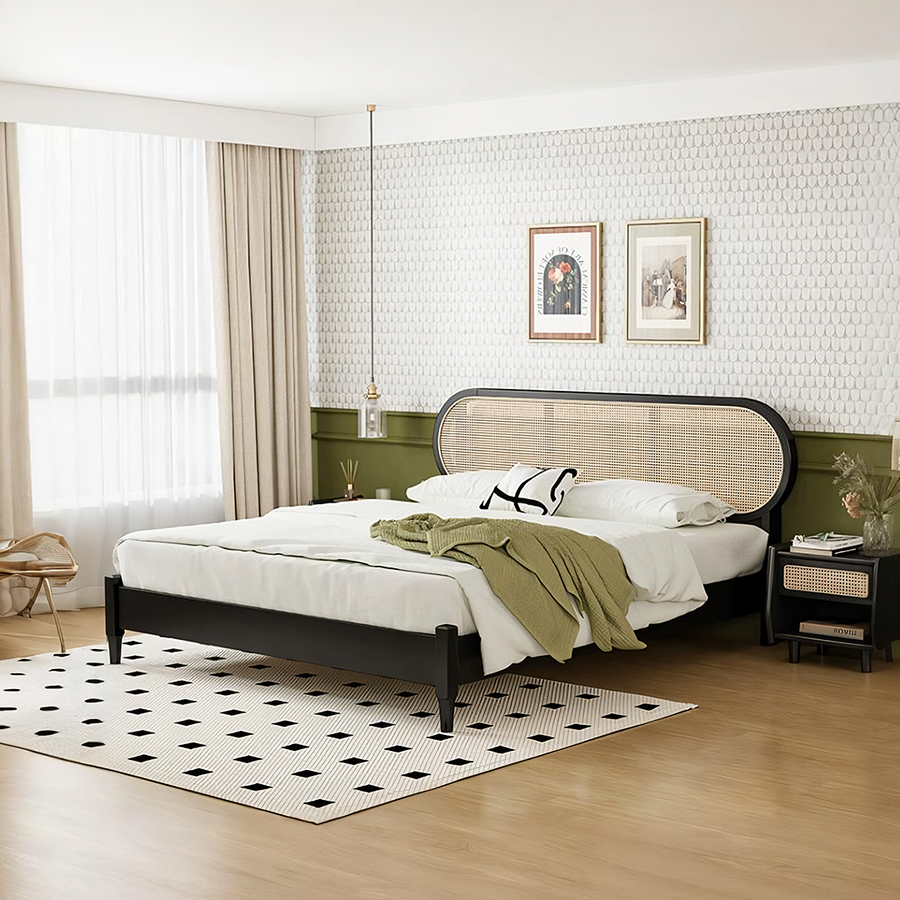Barbara Queen Size, King Size, Super King Size Bed, Rattan - storage bed UK