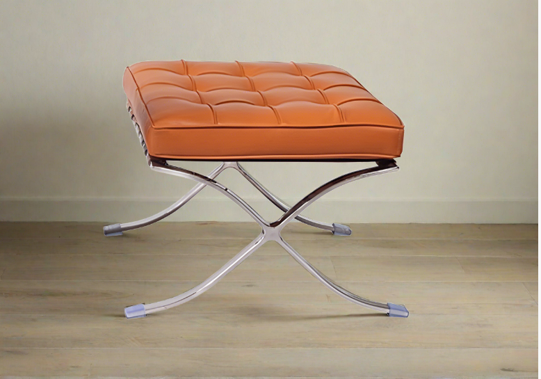 Barcelona Ottoman, Brown styled for footstool