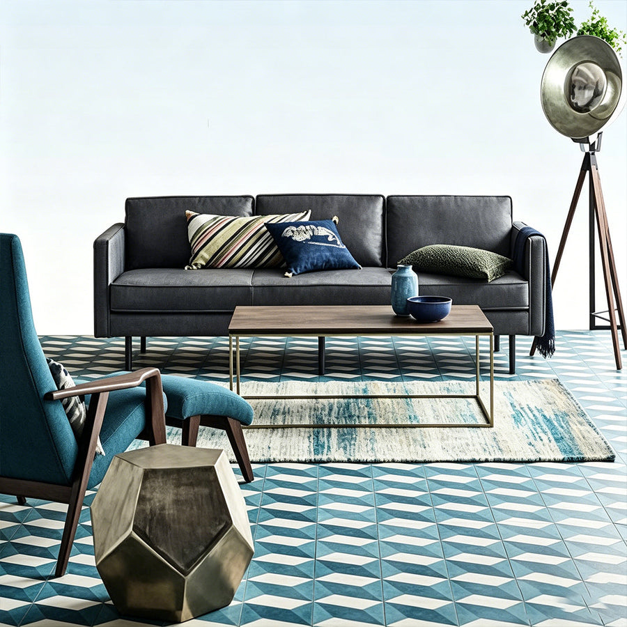 Baxter Two Seater, Three Seater Sofa, Real Leather compact living room seating idea