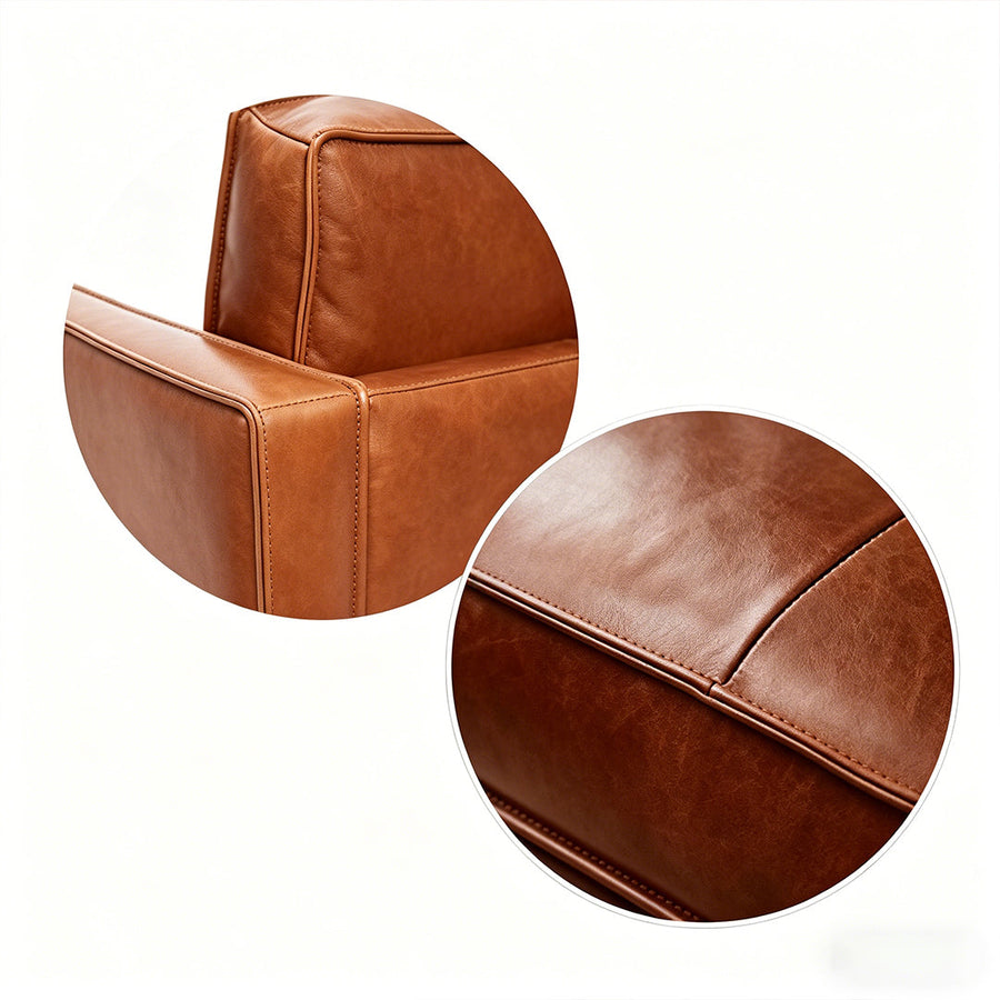 Baxter Two Seater, Three Seater Sofa, Real Leather upholstery and cushion detail