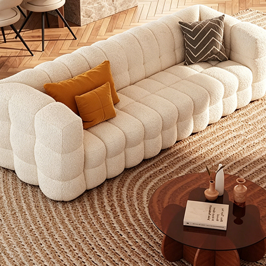 Bea Beatrice Sofa, Two Seater Sofa, Three Seater Sofa, Boucle upholstery and cushion detail
