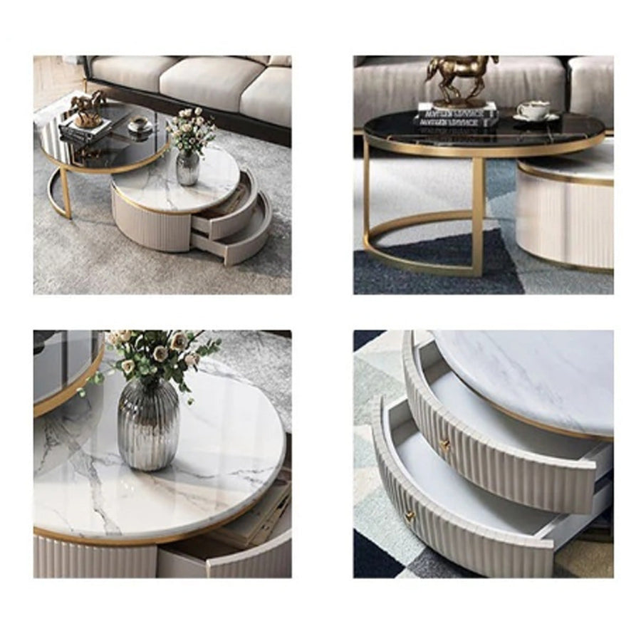 Bell Nesting Coffee Table, Glass - Rit Concept