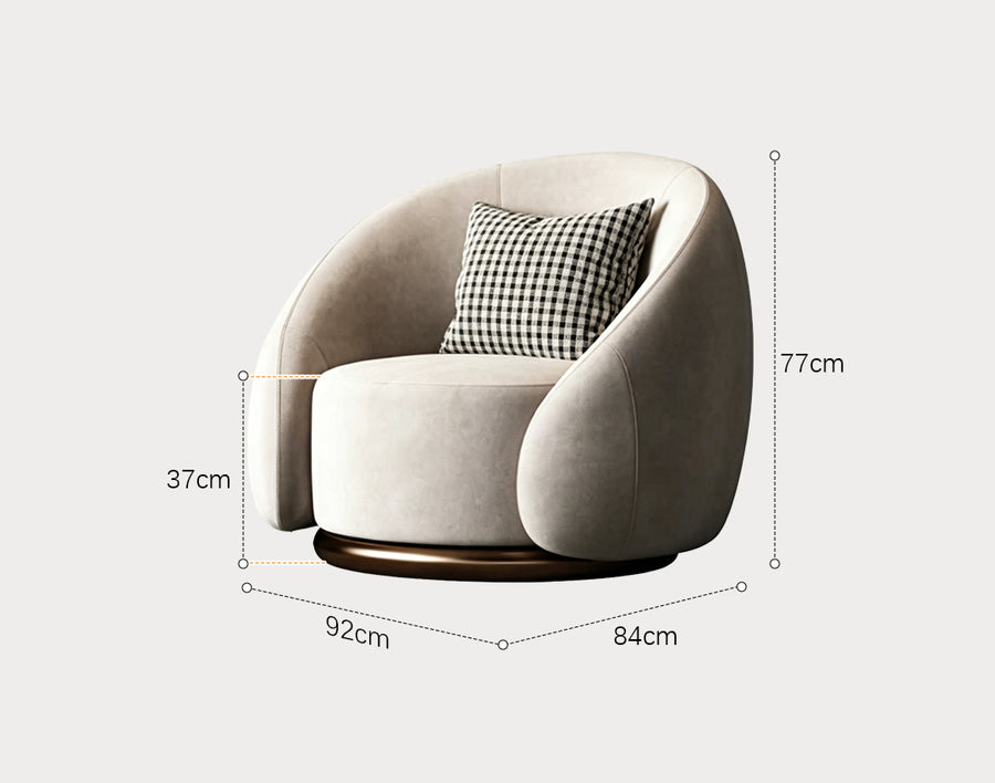 Bertha Velvet Armchair, Single Sofa