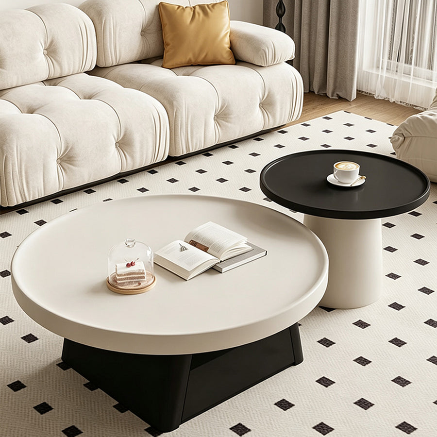 Table basse Bess, blanc et noir