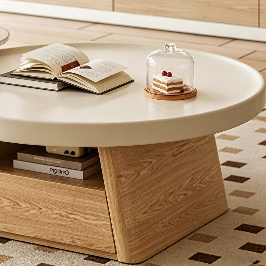 Bess Coffee Table, White & Oak