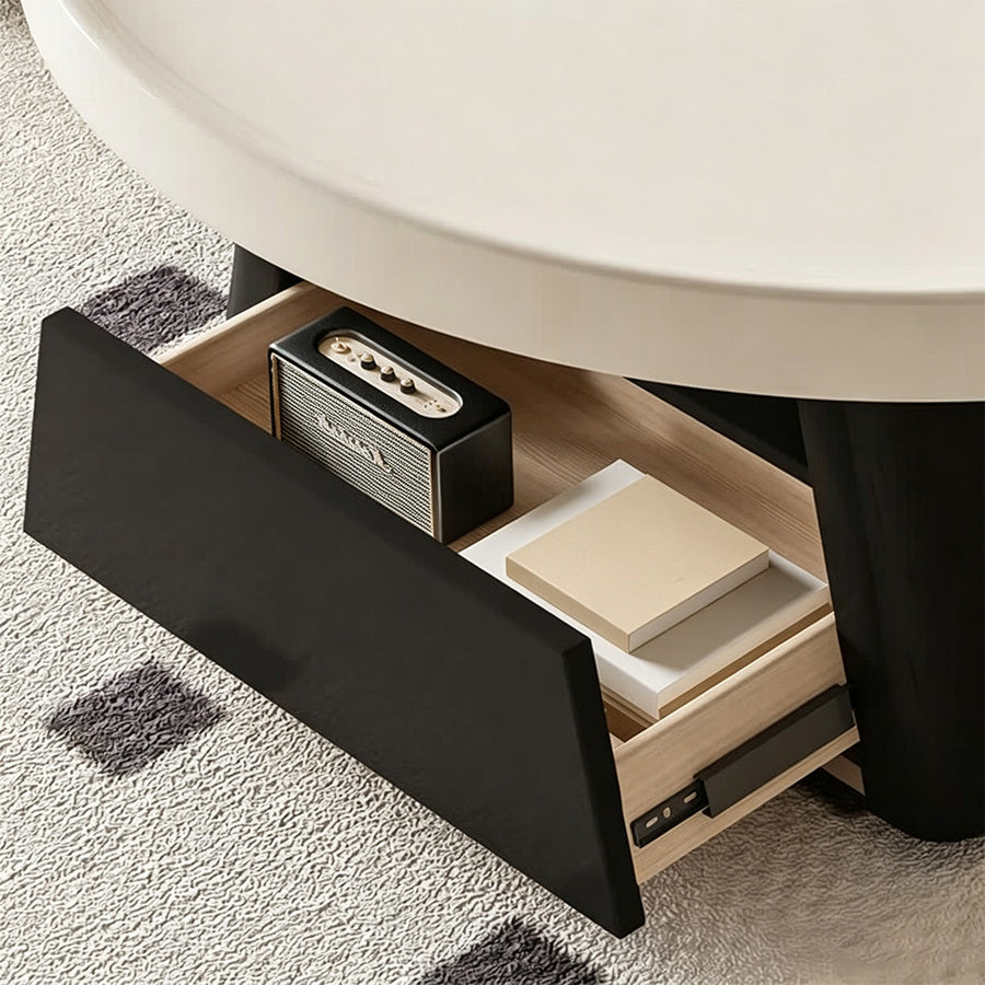 Table basse Bess, blanc et noir