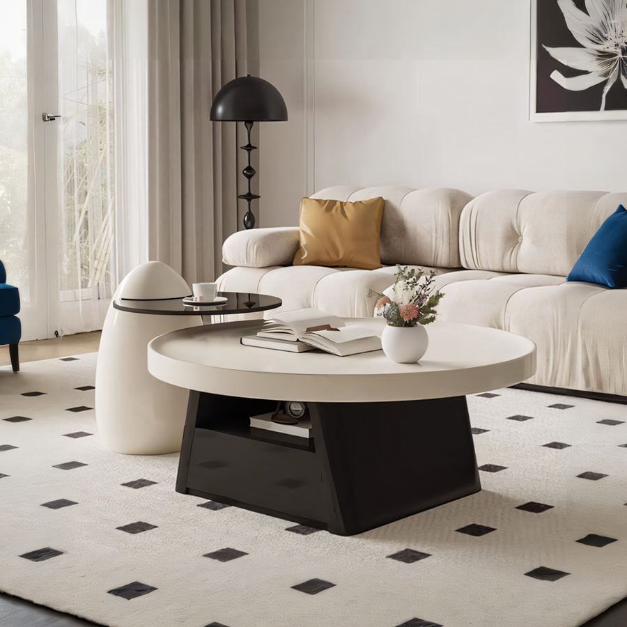Bess Coffee Table, White & Black - bess white coffee table UK