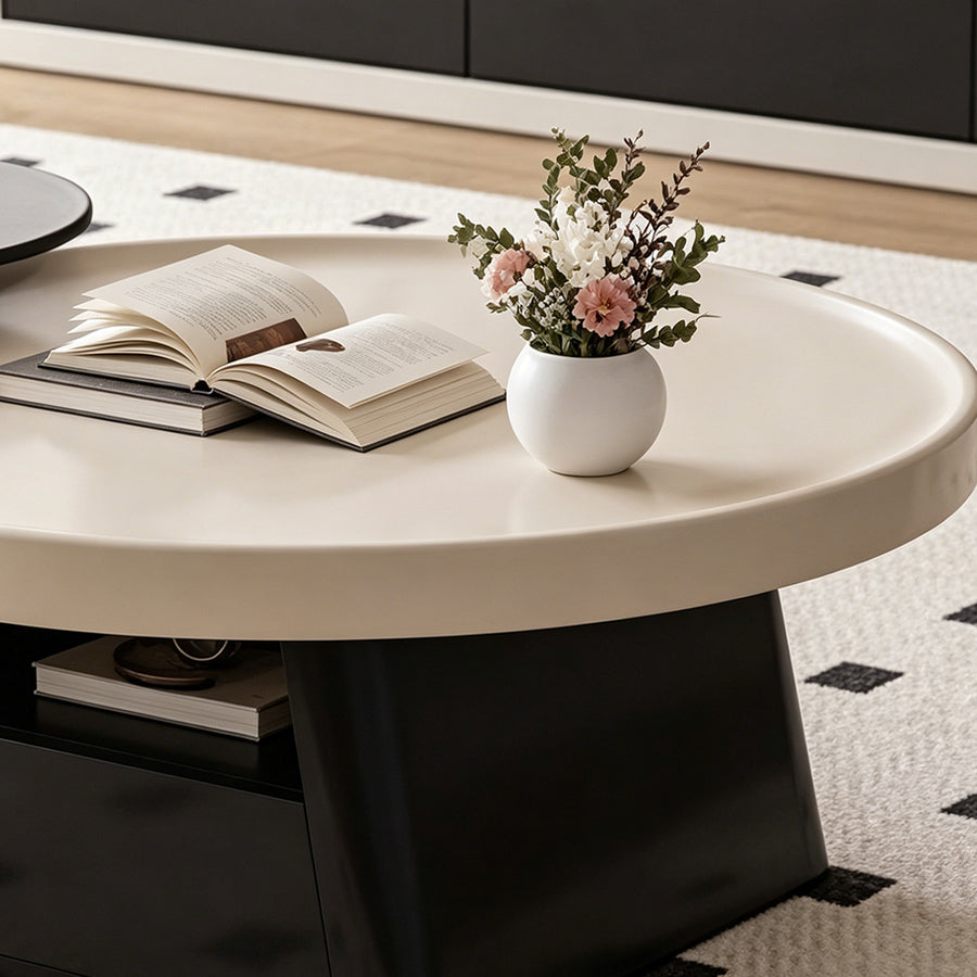 Bess Coffee Table, White & Black