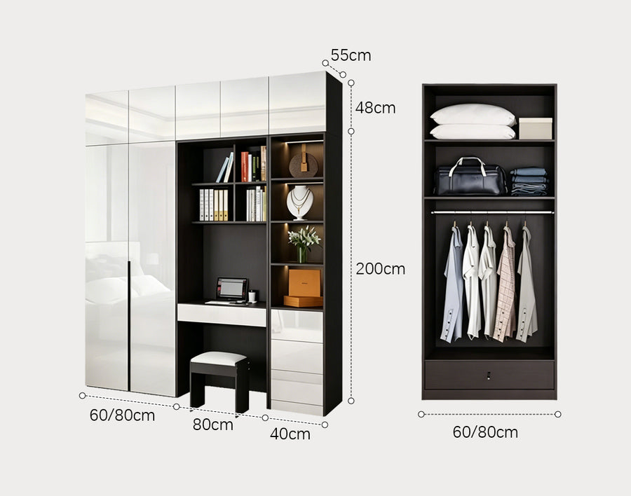 Bianchi Corner Wardrobe, L Shape Wardrobe With Dressing Table product image 9