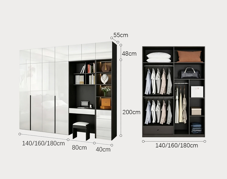 Bianchi Corner Wardrobe, L Shape Wardrobe With Dressing Table product image 11