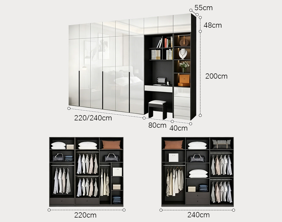 Bianchi Corner Wardrobe, L Shape Wardrobe With Dressing Table product image 12