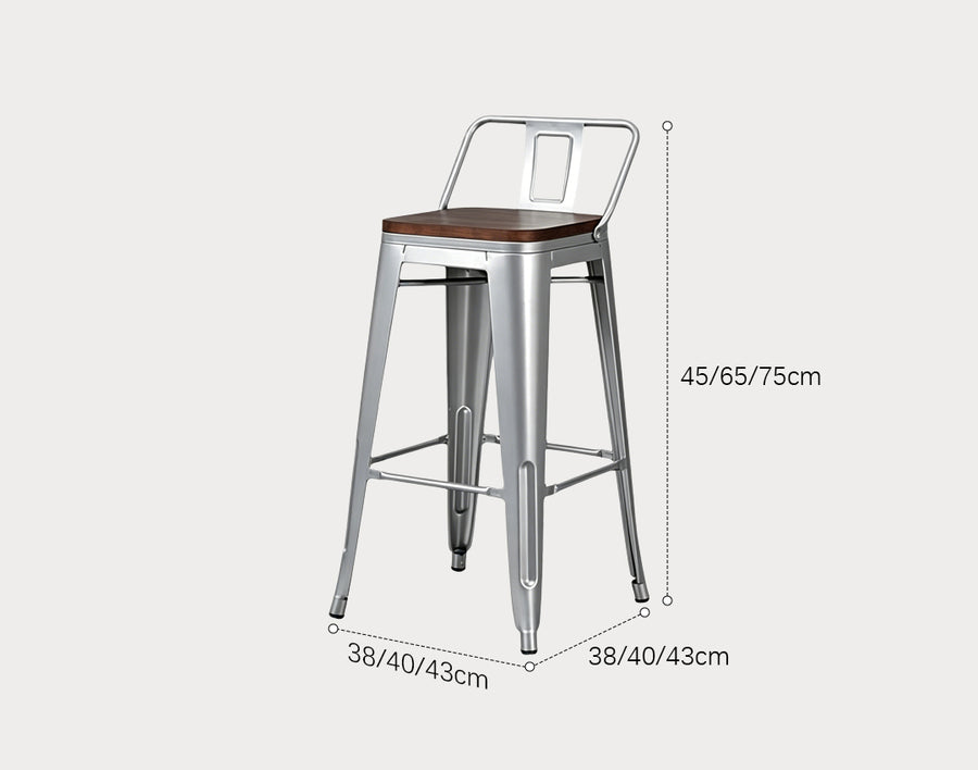 Bolero High Bar Stool Steel Frame, Multiple Colors