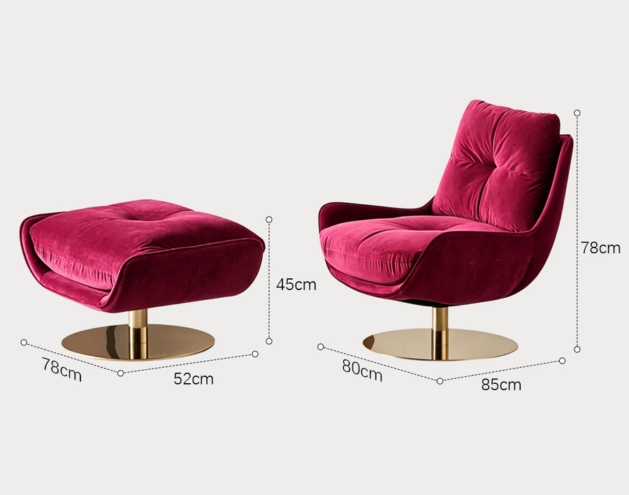 Bonnet Swivel Lounge Chair With Ottoman in a modern UK home