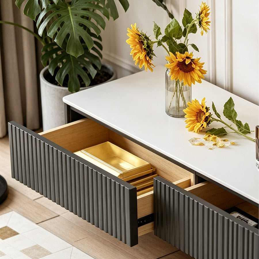 Bonnie Coffee Table, Black & White, Extendable